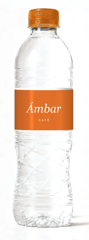 Botella con etiqueta de ejemplo naranja, tapa naranja