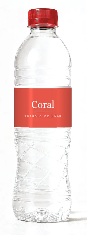 Botella con etiqueta de ejemplo rojo, tapa roja