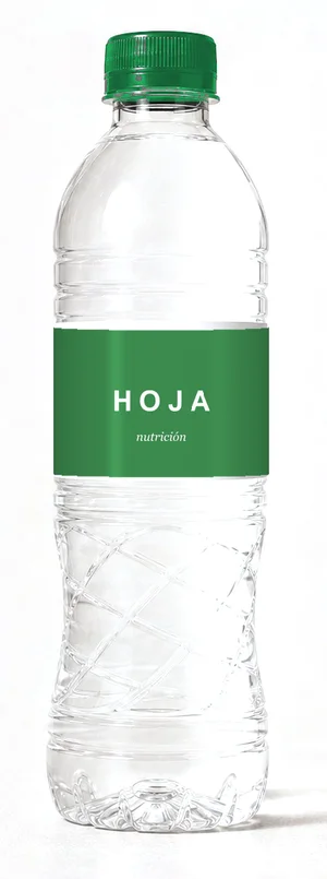 Botella con etiqueta de ejemplo verde, tapa verde