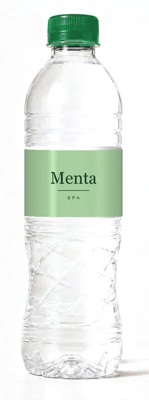 Botella con etiqueta de ejemplo verde, tapa verde